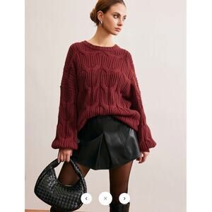 Commense Plain Draped Pullover Sweater Sz S